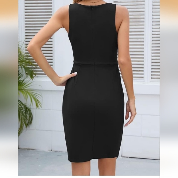 Chic One-Shoulder Black Cocktail Dress Size L - Picture 3 of 5